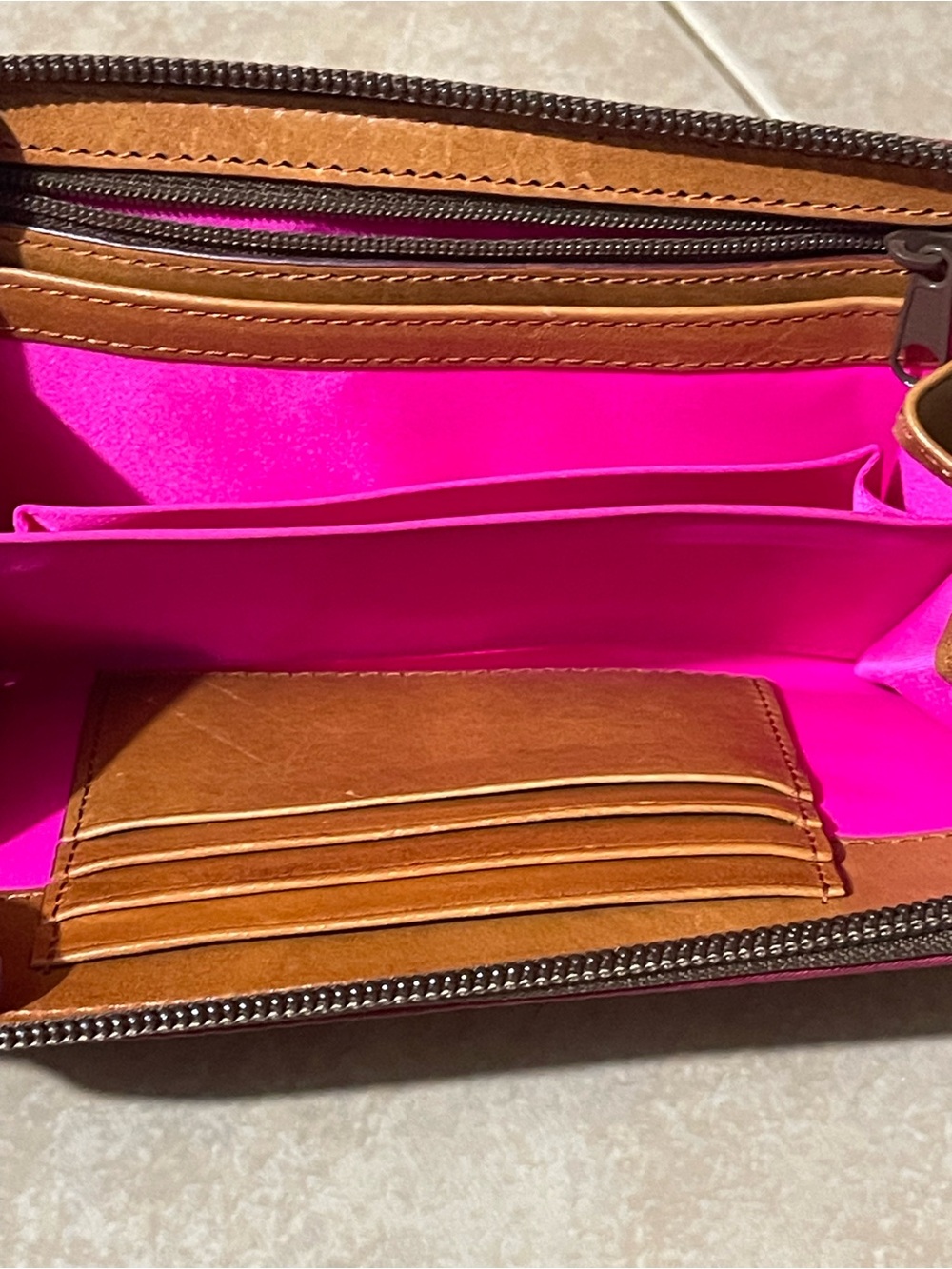 Dooney & Bourke Raspberry Zip-Around Wallet - Picture 4 of 4